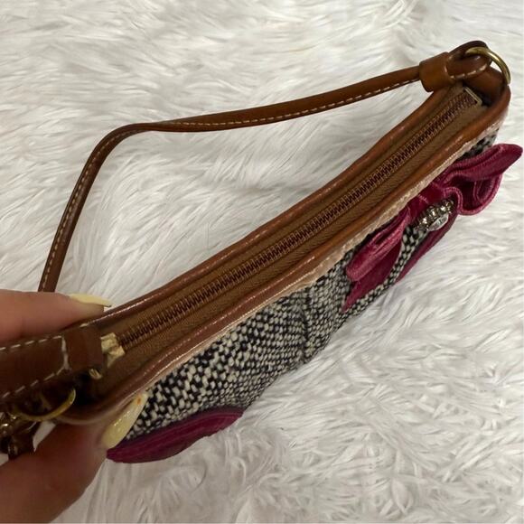 COACH y2k Limited Edition Soho Tweed Ribbon Bow Mini Purse Bag Charm - Picture 4 of 11